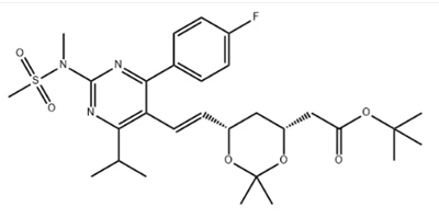 CAS:289042-12-2 Tert-Butil 6-[(1E)-2-[4-(4-fluorophenyl)-6-(1-methylethyl)-2-[methyl(methylsulfonyl)amino]-5-pyrimidinyl]etenyl]-2,2-dimethyl-dijojsan-1,3-acetat